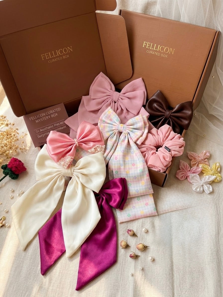 Mystery Lucky Scoop Hair Accessories | Handmade Bows, Scrunchies & Claw Clips | UK Surprise Hair Bundle