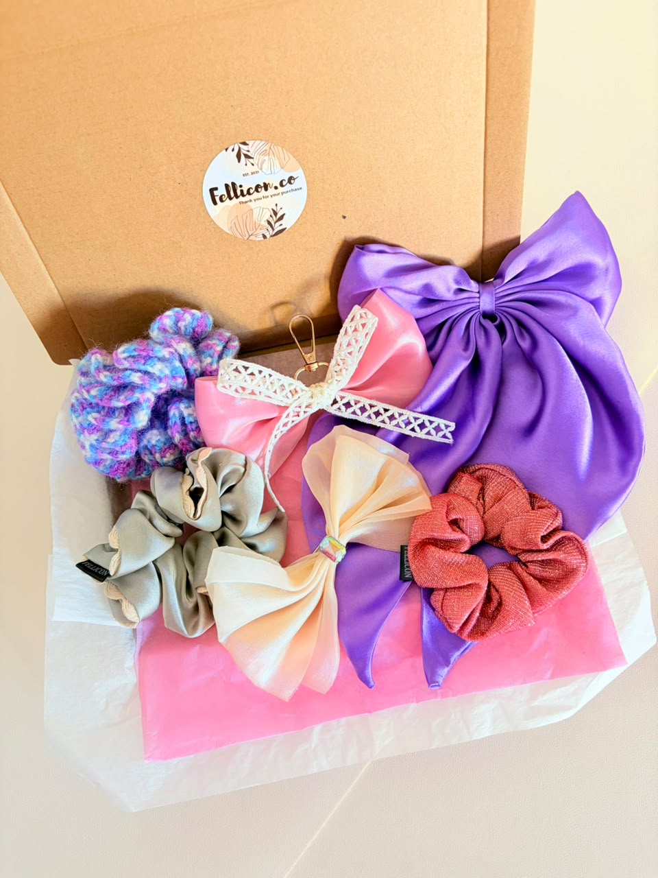 Mystery Lucky Scoop Hair Accessories | Handmade Bows, Scrunchies & Claw Clips | UK Surprise Hair Bundle
