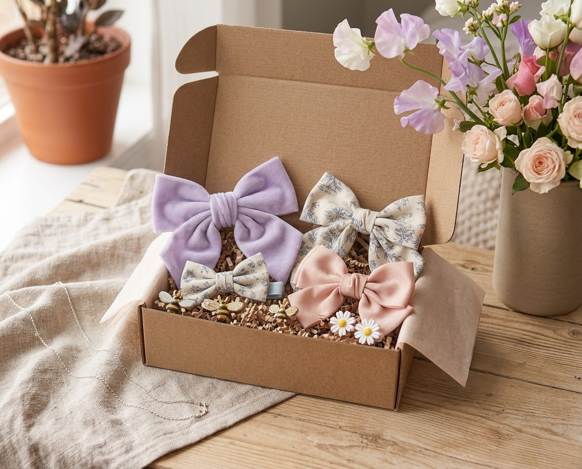 Mystery Lucky Scoop Hair Accessories | Handmade Bows, Scrunchies & Claw Clips | UK Surprise Hair Bundle