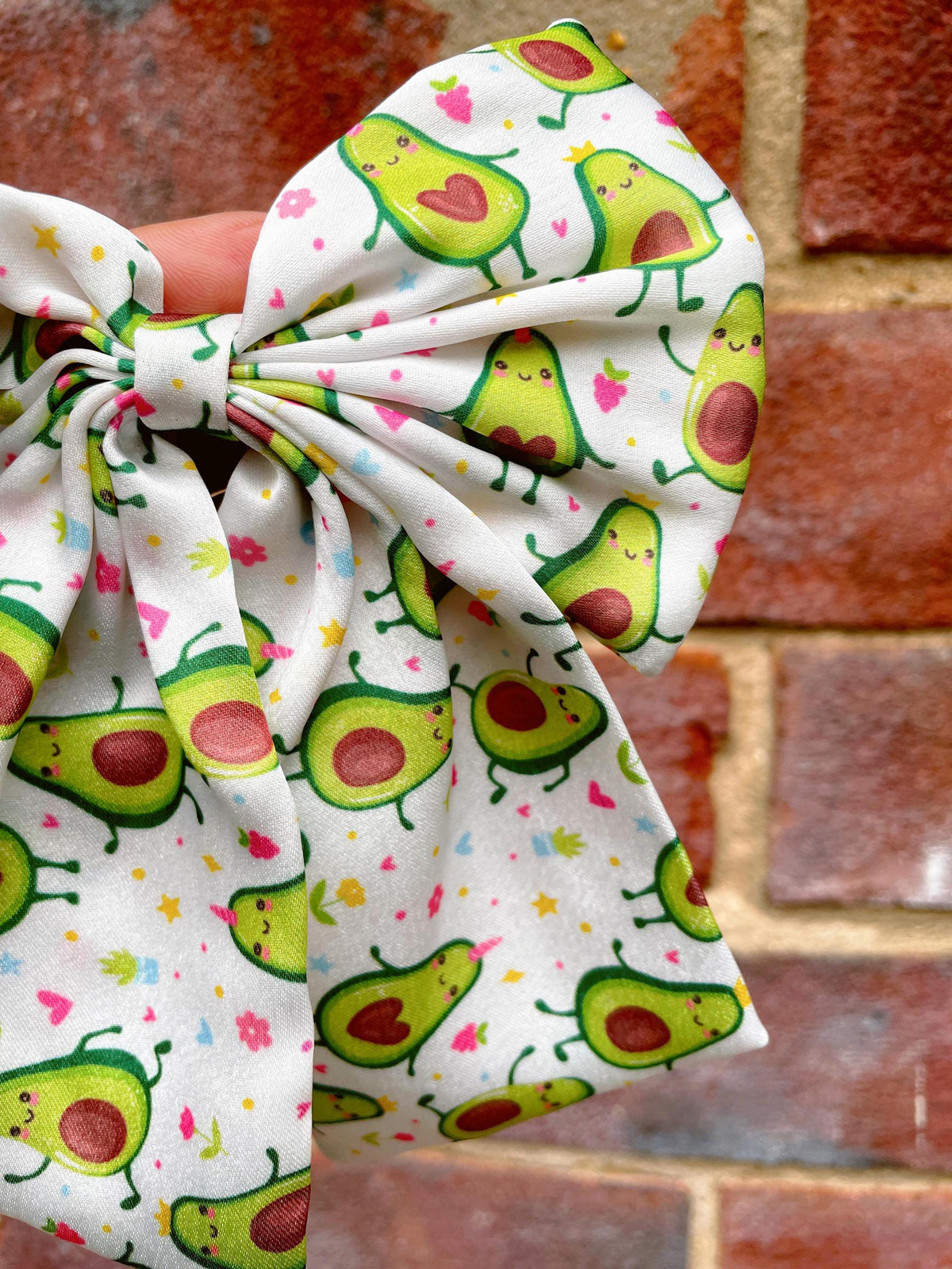 Panda & Avocado Satin Hair Bows - Kawaii Inspired