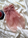 Mauve Oversized Hair Bow Clip | Sheer Veil Bow  for Women| Wedding Accessory