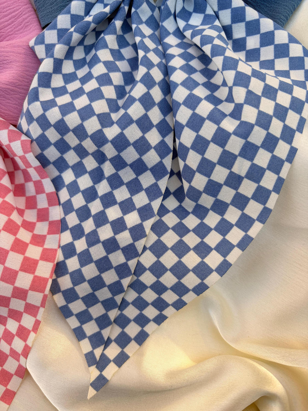 Large Checkered Hair Bow, Long Tails, Coquette Clip