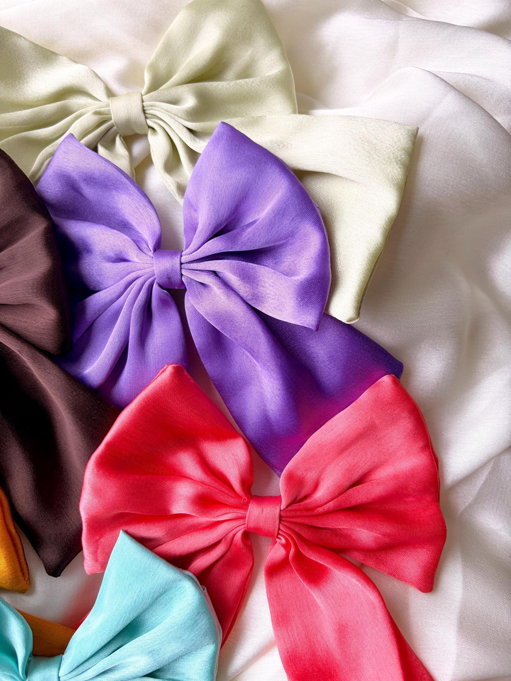 Oversized Silk Satin Bow Hair Clip, Coquette Accessory, Women Girls Pigtail Clip