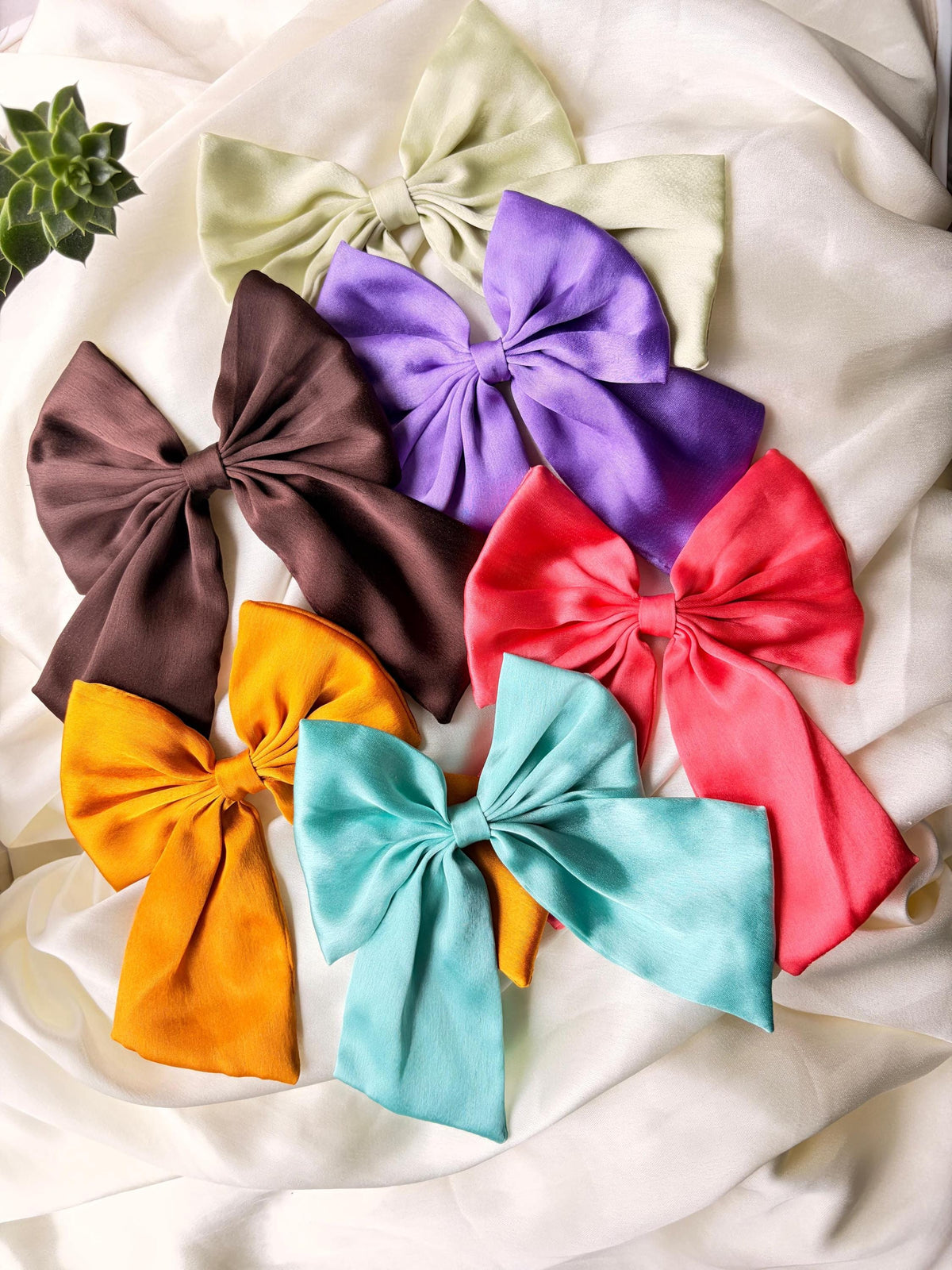 Oversized Silk Satin Bow Hair Clip, Coquette Accessory, Women Girls Pigtail Clip