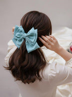 Oversized Matte Statement Hair Bow - Double Layered Barrette, Minimalist Modern Accessory