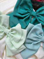 Oversized Matte Statement Hair Bow - Double Layered Barrette, Minimalist Modern Accessory