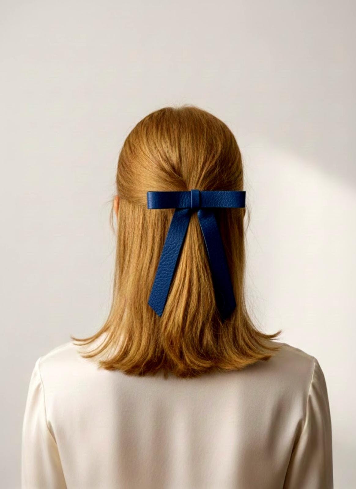 Handmade Leather Hair Bow Barrette – Dark Academia Accessory | Gift for her