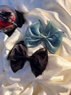 Sheer Organza Bow Hair Clip | Coquette Balletcore Accessory, Ribbon for school girls