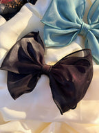 Sheer Organza Bow Hair Clip | Coquette Balletcore Accessory, Ribbon for school girls