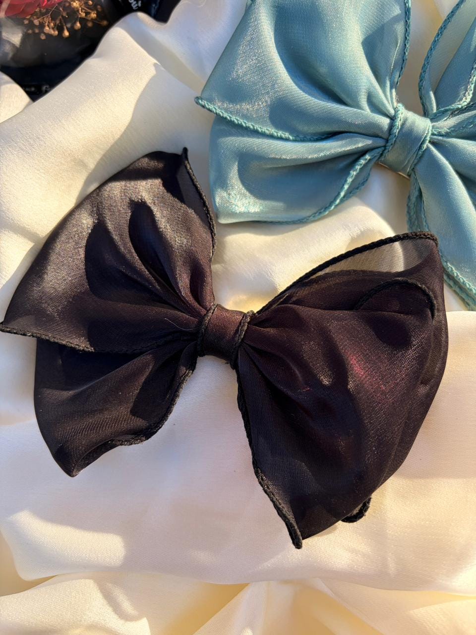 Sheer Organza Bow Hair Clip | Coquette Balletcore Accessory, Ribbon for school girls