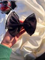 Sheer Organza Bow Hair Clip | Coquette Balletcore Accessory, Ribbon for school girls