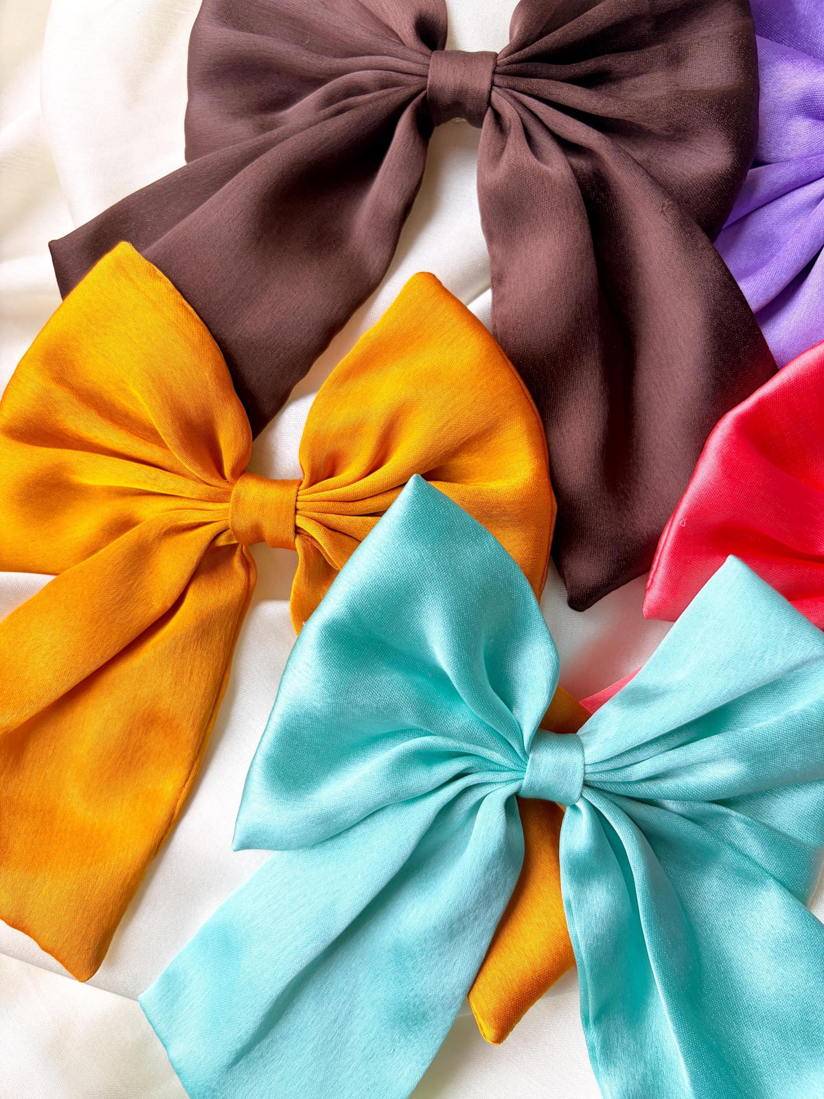 Oversized Silk Satin Bow Hair Clip, Coquette Accessory, Women Girls Pigtail Clip