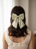 Oversized Silk Satin Bow Hair Clip, Coquette Accessory, Women Girls Pigtail Clip