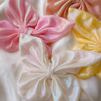 Iridescent Butterfly Hair Bows – Shimmer Fabric 3D Wing Clips – Fairy core Accessories