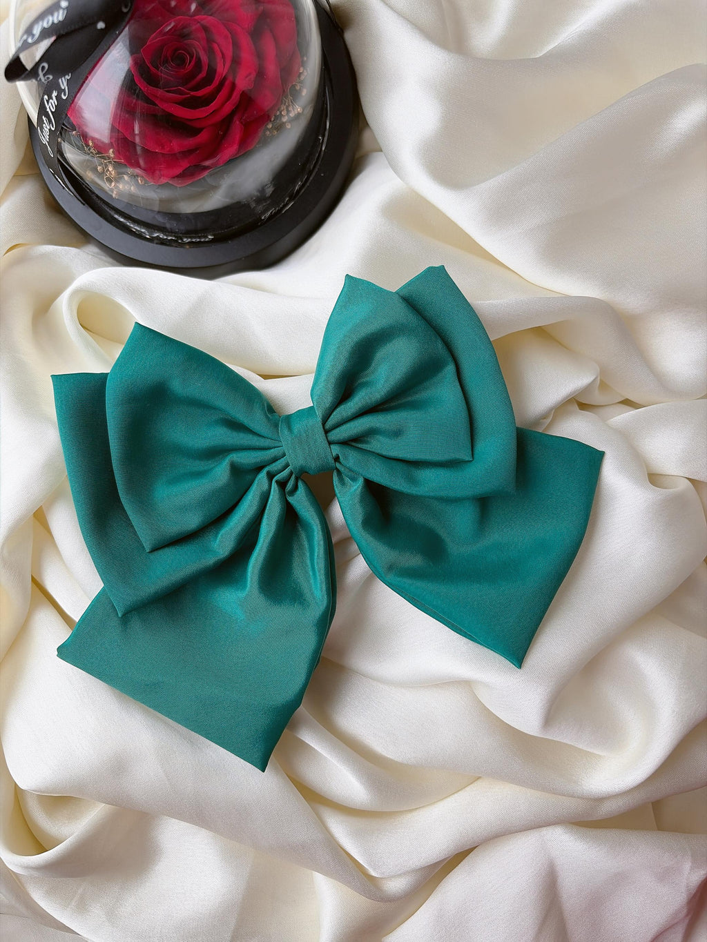 Oversized Matte Statement Hair Bow - Double Layered Barrette, Minimalist Modern Accessory