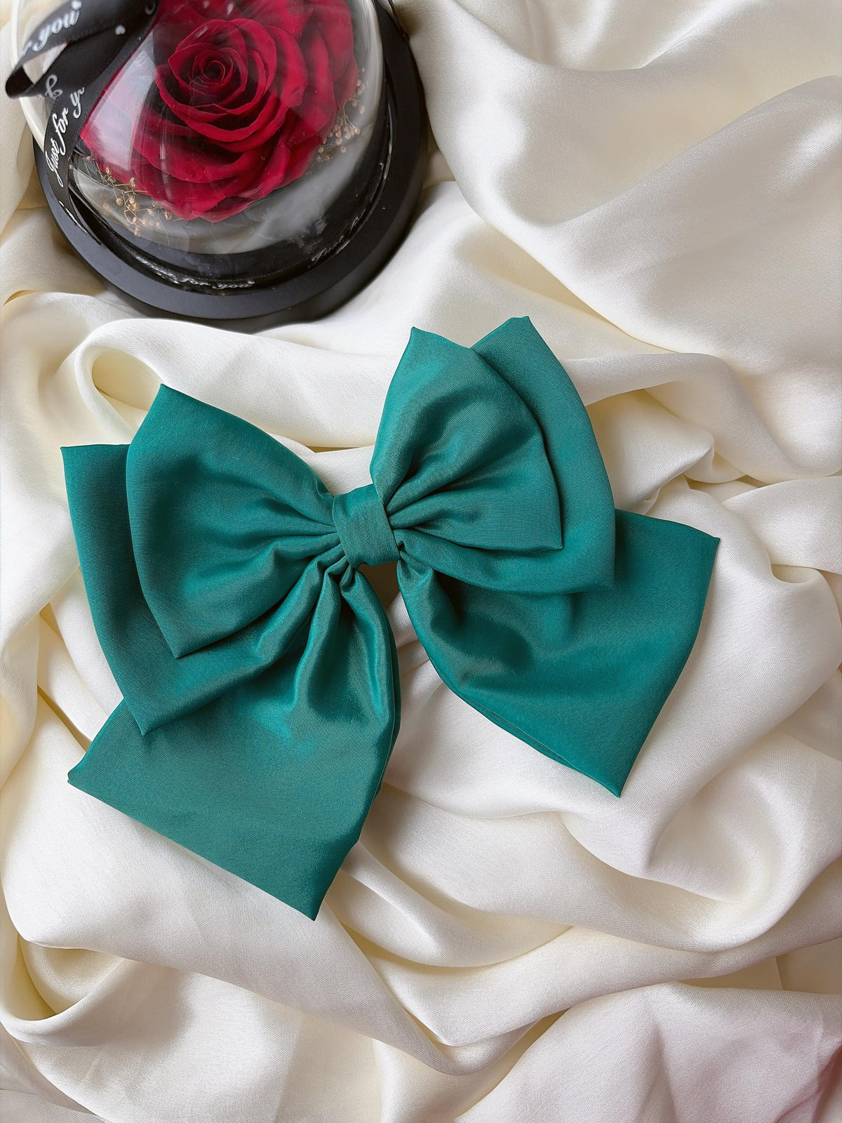 Oversized Matte Statement Hair Bow - Double Layered Barrette, Minimalist Modern Accessory