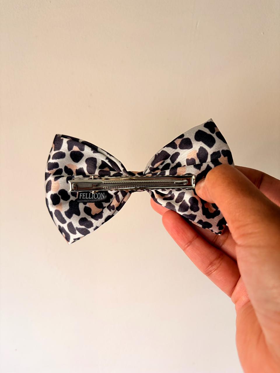 Leopard Print Hair Bow, Cheetah Animal Alligator Clip Accessory