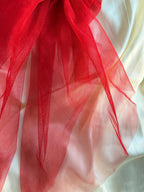 Red Oversized Hair Clip | Veil Bow | Sailor with Long Tails | Wedding Accessory