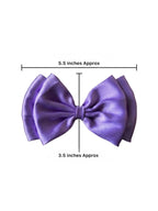 Large Lavender Satin Double Layer Hair Bow, Wedding Accessory, Preppy Style Ribbon Clip