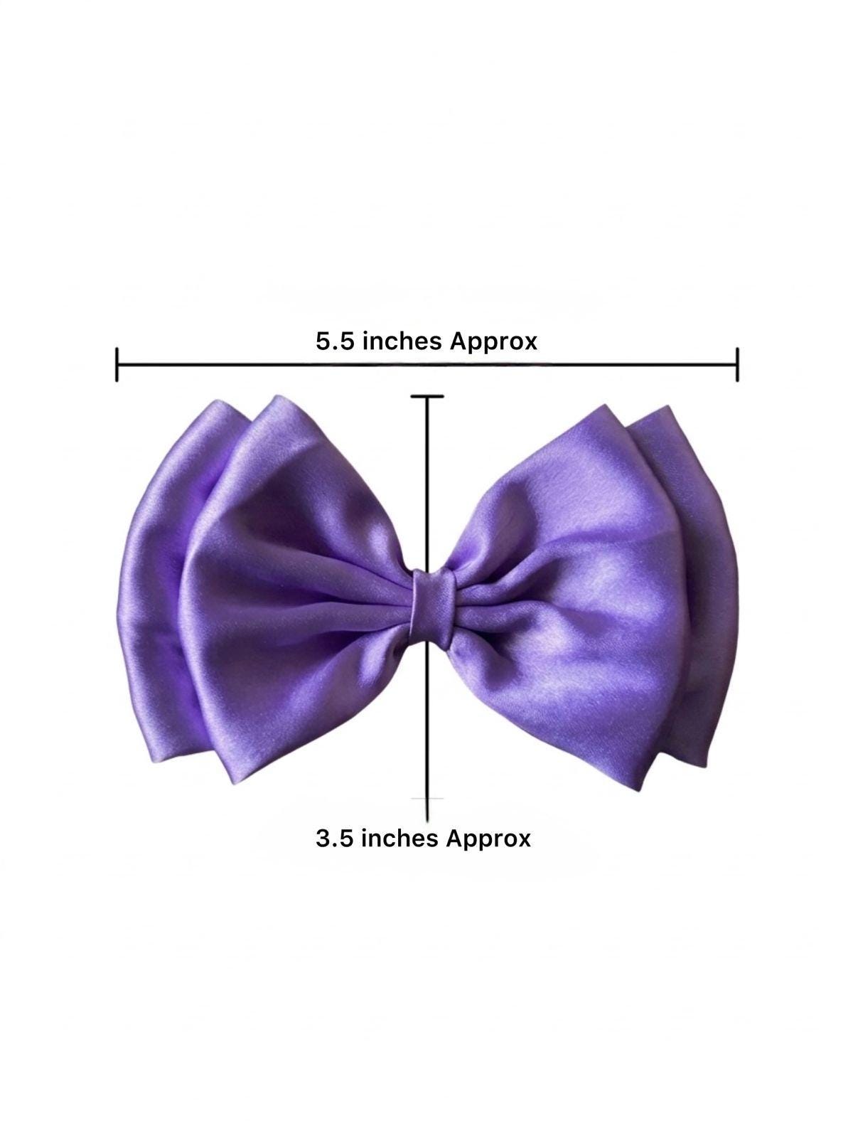 Large Lavender Satin Double Layer Hair Bow, Wedding Accessory, Preppy Style Ribbon Clip