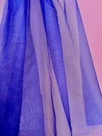 Wedding Royal Blue Tulle Bow Veil Hair Barrette for Bride, Oversized Bridal Bachelorette Accessory