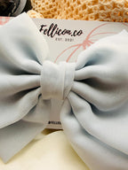 Extra large Dusty Blue Oversized Chiffon Hair Bow Clip, Romantic Coquette Style Accessory