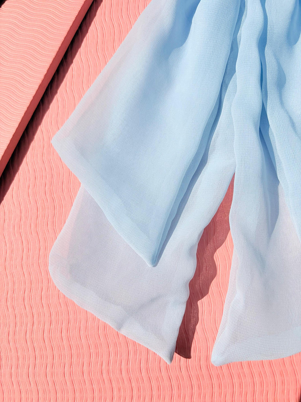 Pale Blue Double Layer Chiffon Bow Hair Clip – Large Sheer Fabric Bow with Tails