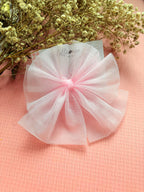 Oversized Tulle Hair Bow | Triple Layered Net Clip, 5x5 Inch, Women Girls Accessory