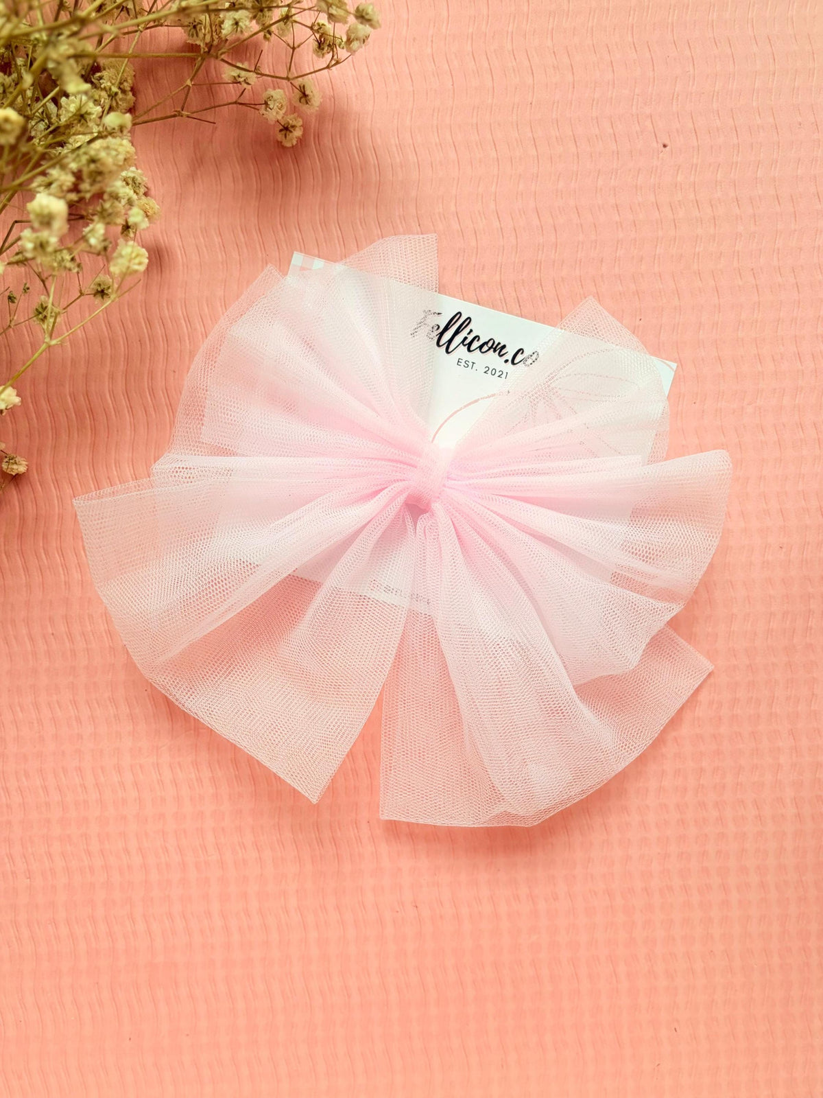 Oversized Tulle Hair Bow | Triple Layered Net Clip, 5x5 Inch, Women Girls Accessory