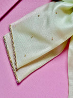 Double Layered Sage Green Bow with Rhinestones – Bridal Organza Accessory