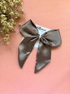 Large Satin Silk Hair Bow Clip | Minimalist Chic Multi-Color Accessory with Long Tails