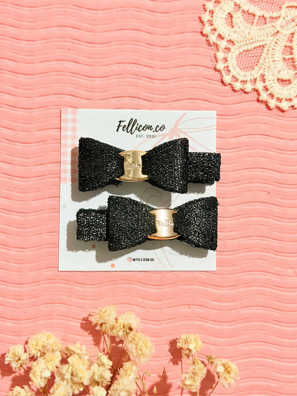Sparkly Pink Glitter Hair Clips | 7 Pairs, No-Slip Alligator Bows for Fine Hair