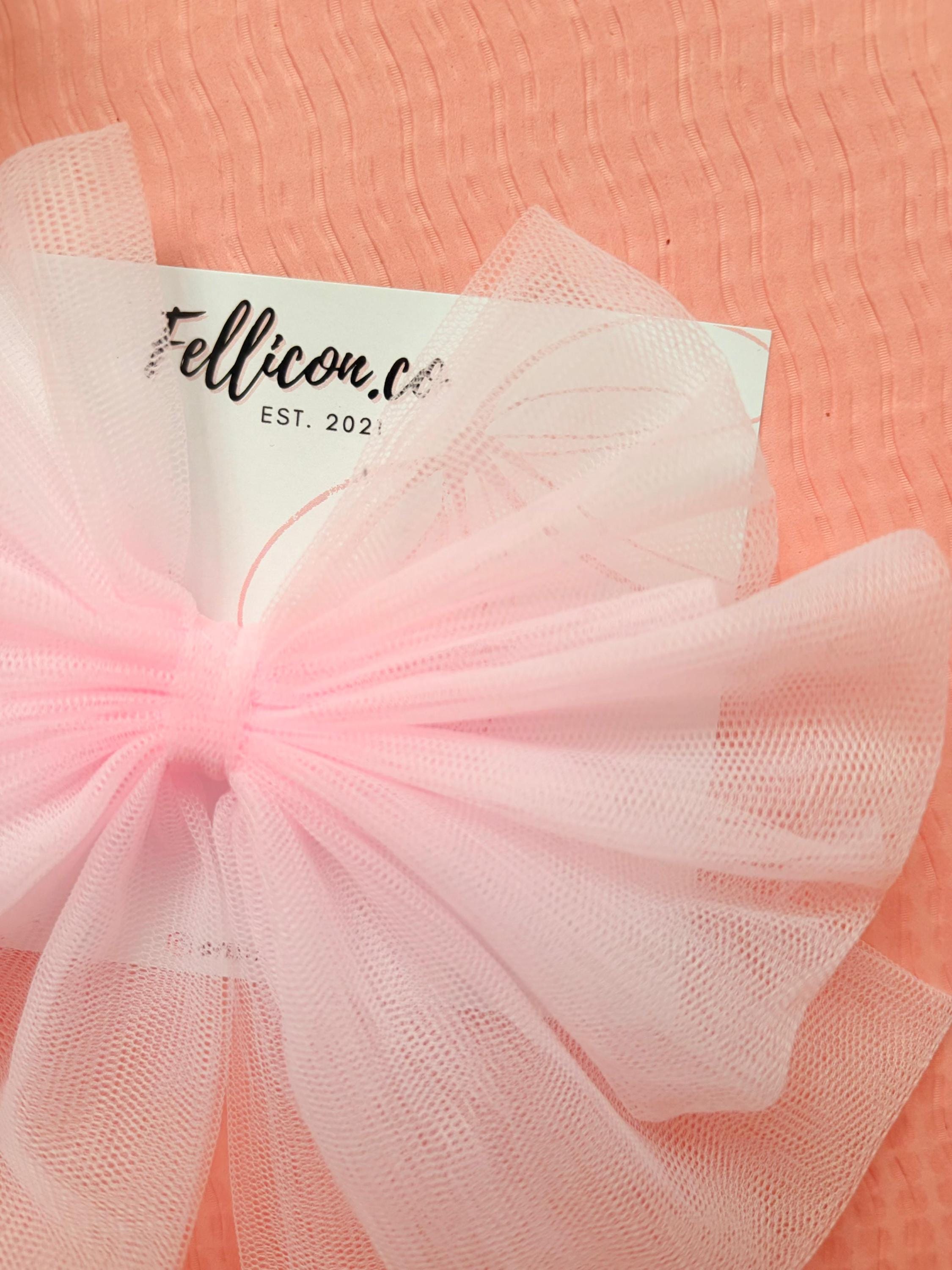 Oversized Tulle Hair Bow | Triple Layered Net Clip, 5x5 Inch, Women Girls Accessory