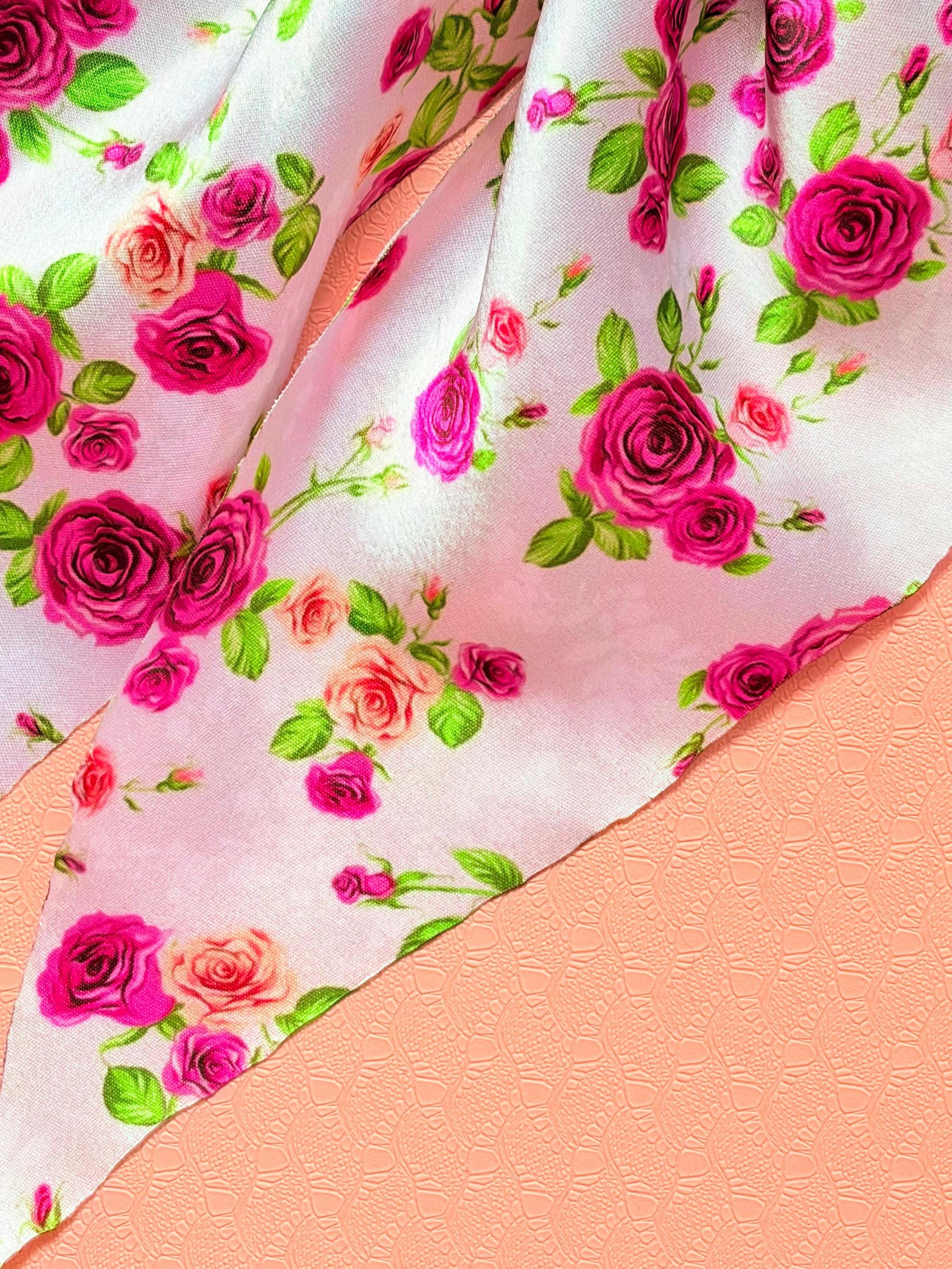 Satin Floral Rose Hair Bow Clip, Coquette Cottagecore Ribbon Accessory