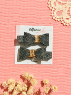 Sparkly Pink Glitter Hair Clips | 7 Pairs, No-Slip Alligator Bows for Fine Hair