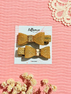 Sparkly Pink Glitter Hair Clips | 7 Pairs, No-Slip Alligator Bows for Fine Hair