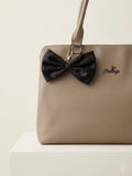Black Satin Bow Bag Charm, Coquette Balletcore Purse Accessory, Gold Clasp Keychain