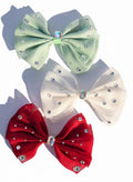 Organza Tulle Hair Bow Clip – Handmade Sparkly Girl's Accessory