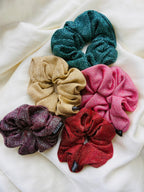 Glitter Scrunchie Set | Metallic Shimmer Hair Ties, Festival Accessories