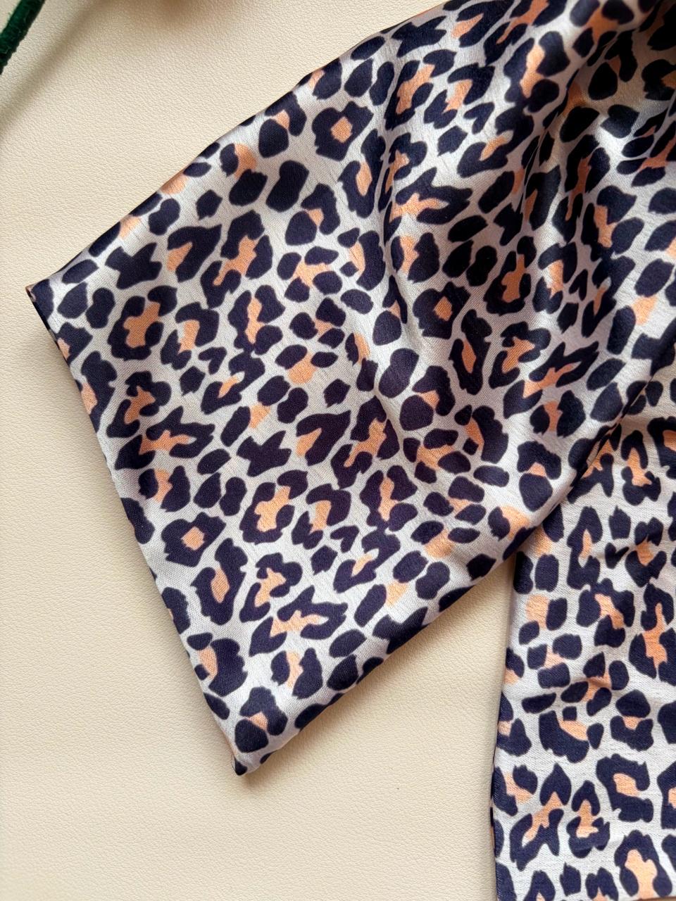 Oversized Leopard Print Satin Hair Bow | Long Tail Cheetah Clip for Women