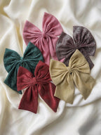 Sparkly Glitter Hair Bow Clip | Metallic Statement Coquette Accessory
