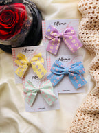 Handmade Heart Print Hair Bows for Girls | Baby Alligator Clip Accessories