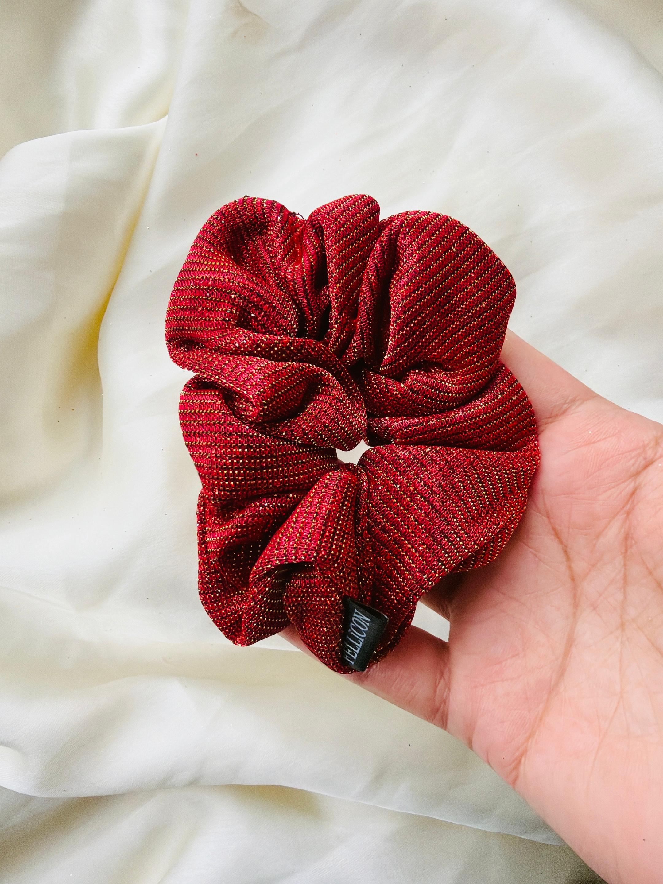 Glitter Scrunchie Set | Metallic Shimmer Hair Ties, Festival Accessories