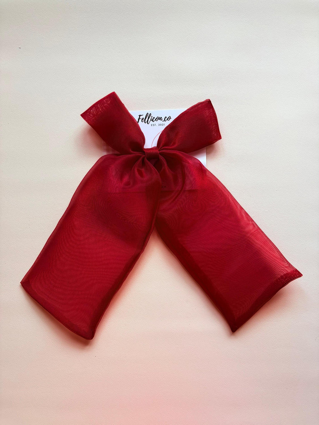 Oversized Cherry Red Organza Hair Bow, 10-inch Coquette Ribbon Clip, Romantic Bridal Accessory