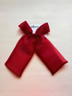Oversized Cherry Red Organza Hair Bow, 10-inch Coquette Ribbon Clip, Romantic Bridal Accessory