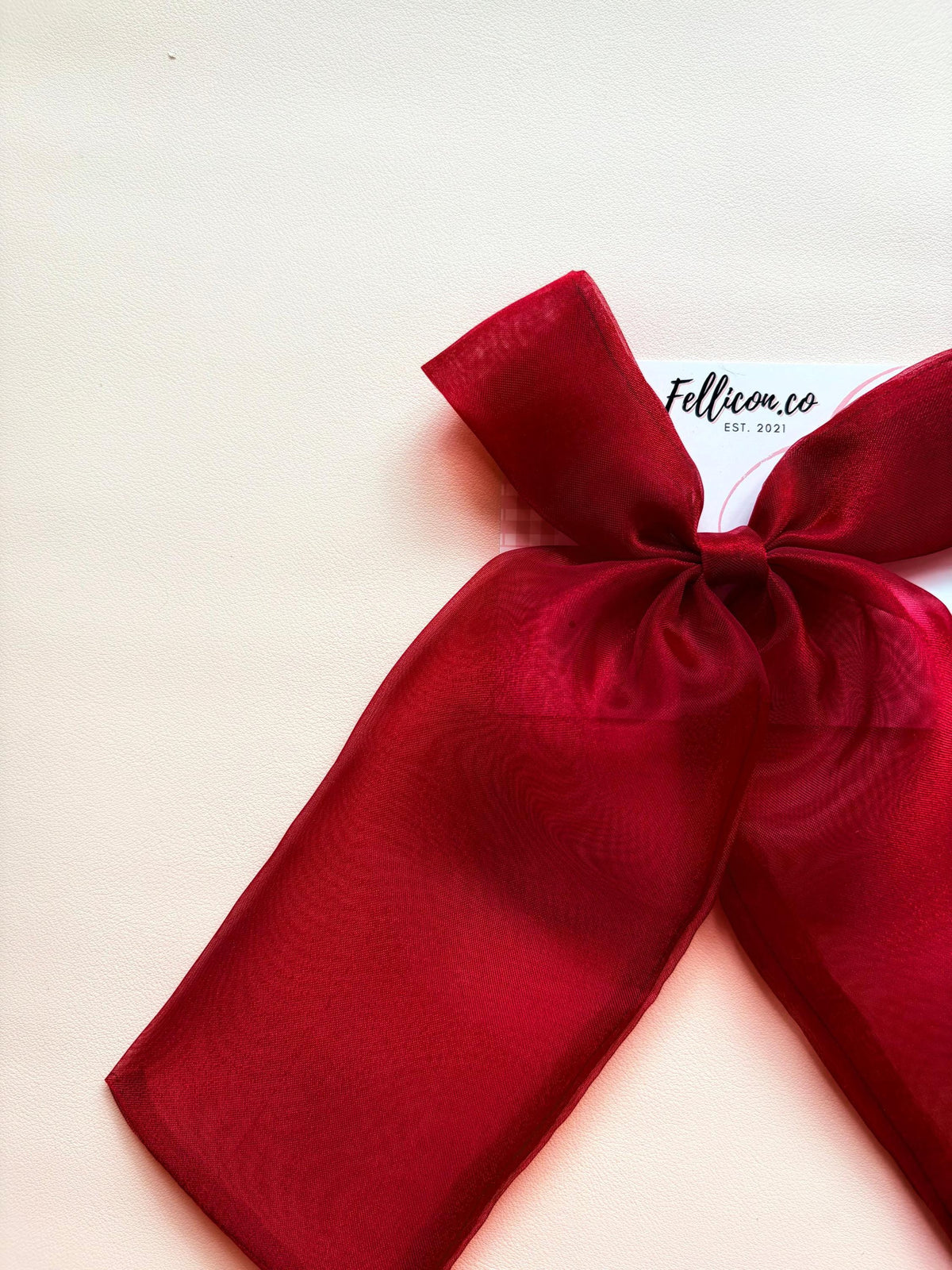 Oversized Cherry Red Organza Hair Bow, 10-inch Coquette Ribbon Clip, Romantic Bridal Accessory