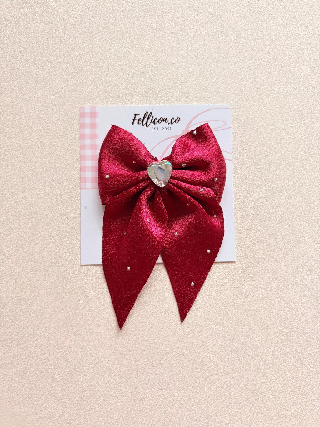 Sparkly Rhinestone Heart Sailor Bows (Pack of 5), Coquette Princess Hair Clips