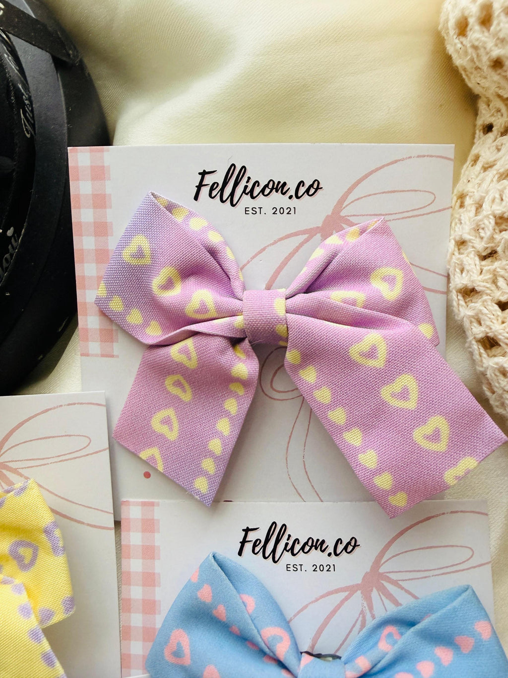 Handmade Heart Print Hair Bows for Girls | Baby Alligator Clip Accessories