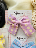 Handmade Heart Print Hair Bows for Girls | Baby Alligator Clip Accessories