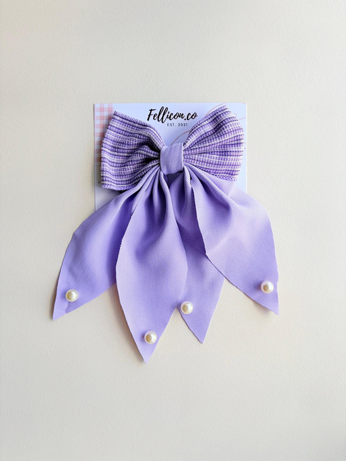 Large Plaid Hair Bow Clip with Pearls | Coquette Cottagecore Accessories
